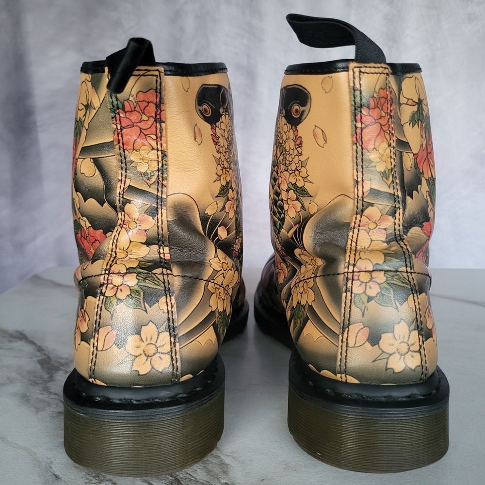 Dr. Martens 1460 x Evisu Japanese Koi Fish Tatoo Sleve Boots Size 12 M - Picture 7 of 16